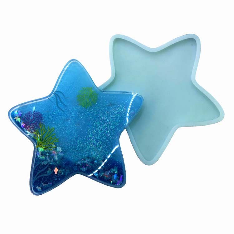 star shape acrylic liquid coaster